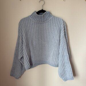 H&M Divided ribbed chenille mock neck sweater